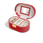 red jewelry box with tray